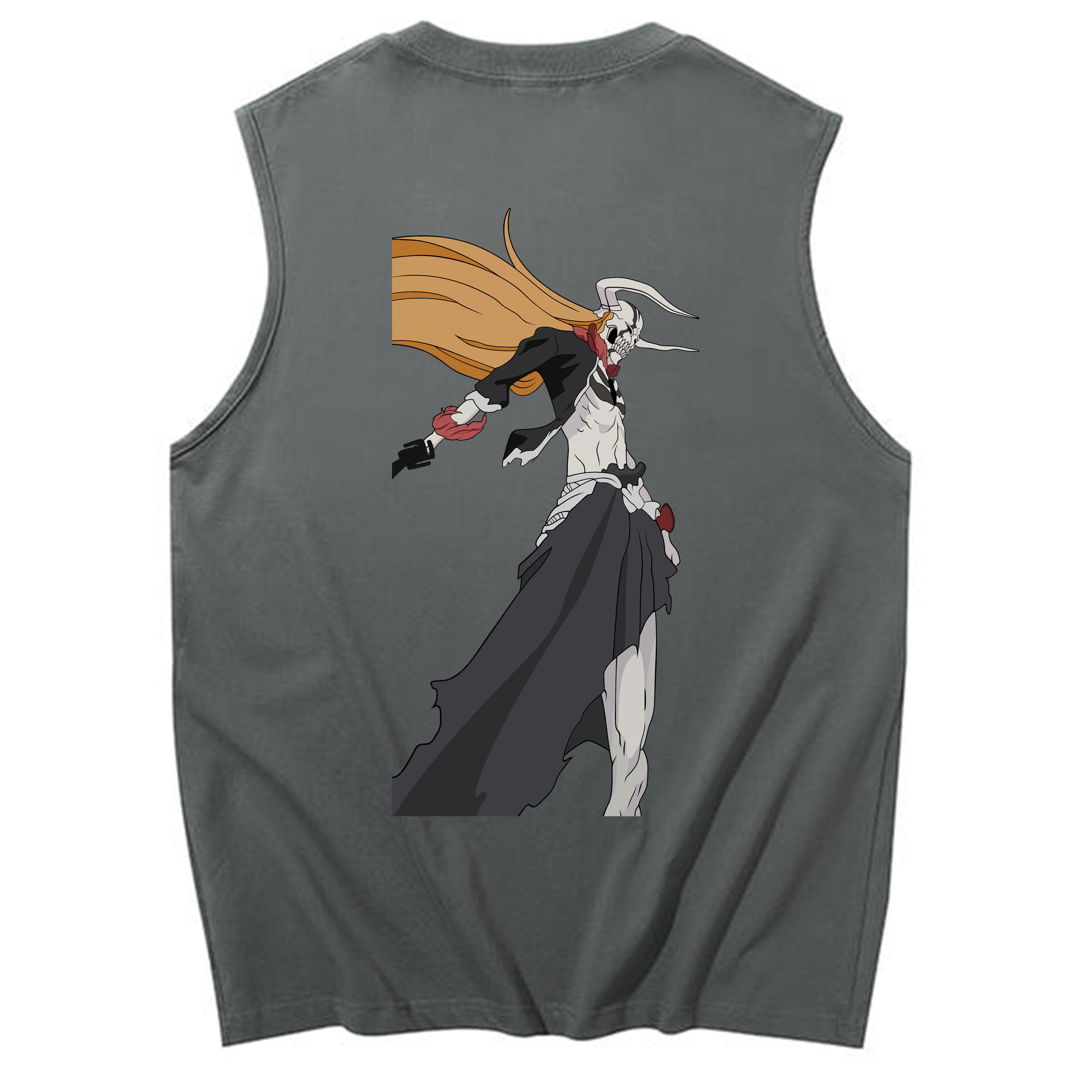 （画像用） ブリーチ 黒崎一護（くろさき いちご）BLEACH Kurosaki Ichigo コットン100％タンクトップ（背面プリント）